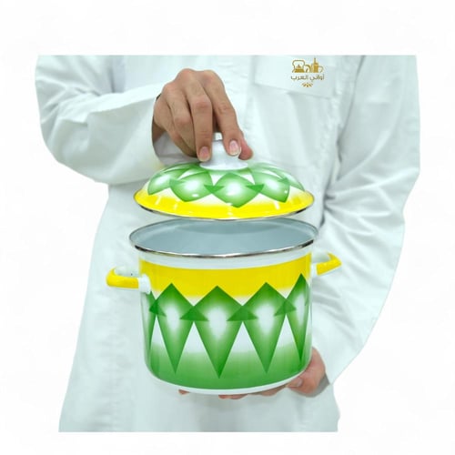 طقم قدر غضار عميق أخضر