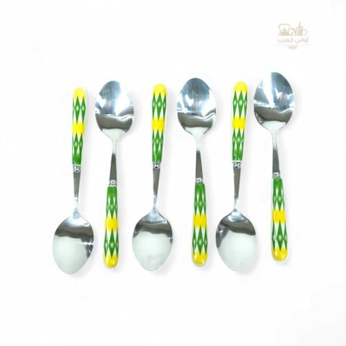 ملاعق نقشة غضار الأخضر