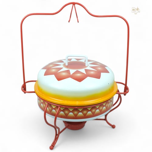 سخان بوفية الغضار الأحمر التراثي بغطاء علاقي