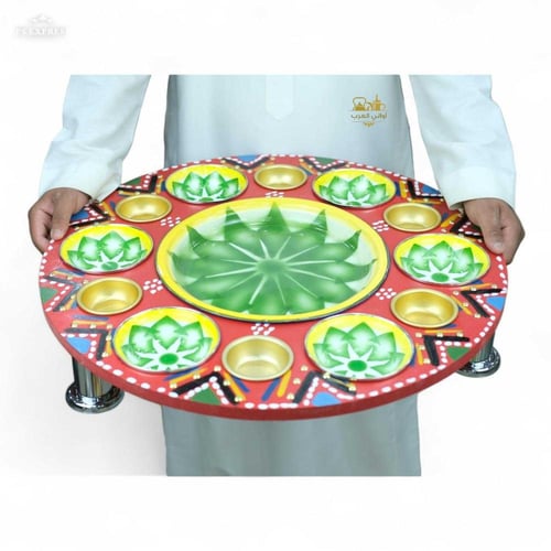 صينية تقديم طعام غضار الأخضر