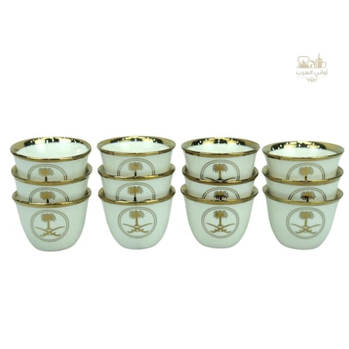 فنجان سيفين و نخلة بورسلان ذهبي