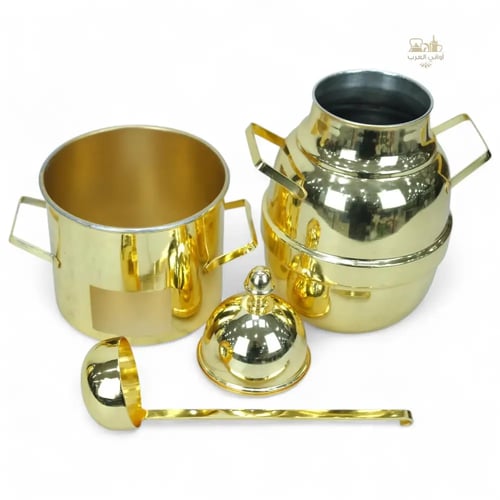 جرة الفول استيل مع القاعدة ذهبي