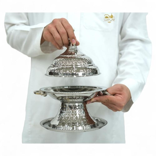 تمرية استيل مطرز حب الرمان فضي