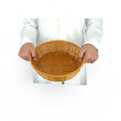 سلة شكل الخوص لتقديم دائري