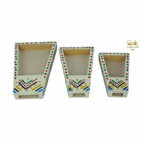 طقم مبراد خشبي تراثي بيج