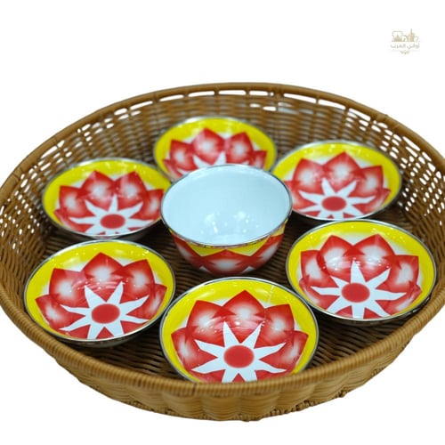 صحن فطور الخوص غضار الأحمر للتقديم