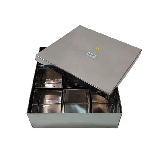 علب تخزين بهارات استيل 9 خانات