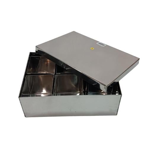 علب تخزين بهارات استيل 6 خانات