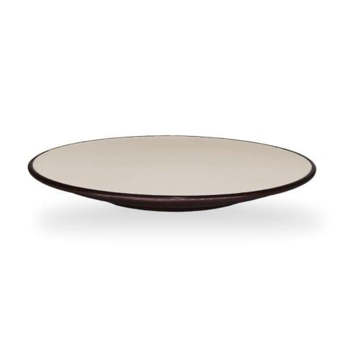 Brown round melamine serving plate 15 cm