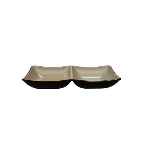 Melamine sauce plate beige 2 compartments