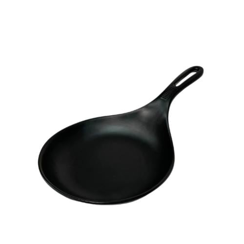 Black melamine serving tray with handle, 21 cm