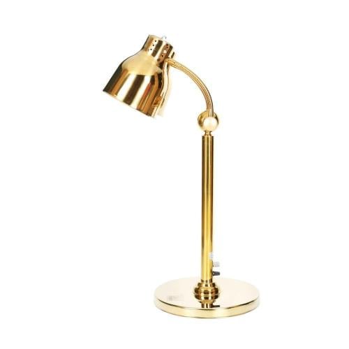 Food heating lamp with a dual golden round base