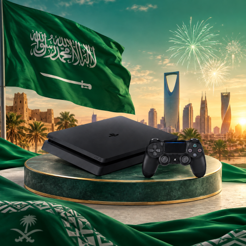 بلايستيشن 4 سليم معدل مع مكتبة العاب 500GB مستعمل مع يدين تجاري جديد