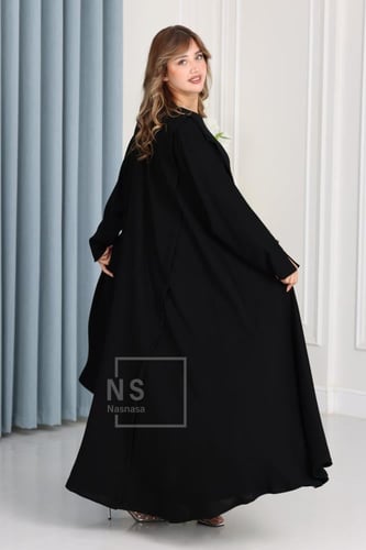 عباية السيراميك الدبل كلوش مع أزرار معدنية