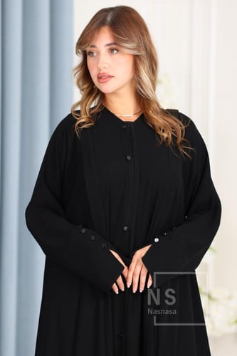 عباية السيراميك الدبل كلوش مع أزرار معدنية