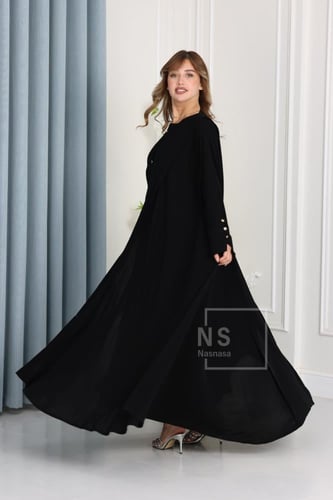 عباية السيراميك الدبل كلوش مع أزرار معدنية