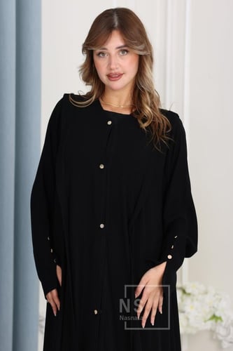 عباية السيراميك الدبل كلوش مع أزرار معدنية