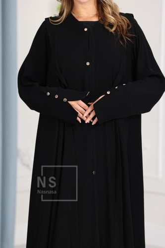 عباية السيراميك الدبل كلوش مع أزرار معدنية