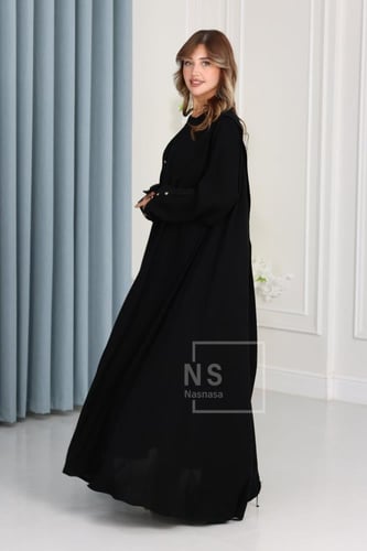 عباية السيراميك الدبل كلوش مع أزرار معدنية