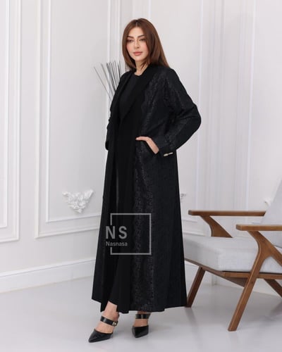 عباية باربي إندونيسي بالدانتيل الفاخر والزراير الم...