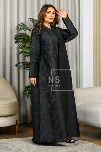 عباية مكس التفتة السادة مع التفتة المشجر والشك الي...