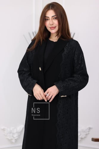 عباية باربي إندونيسي بالدانتيل الفاخر والزراير الم...