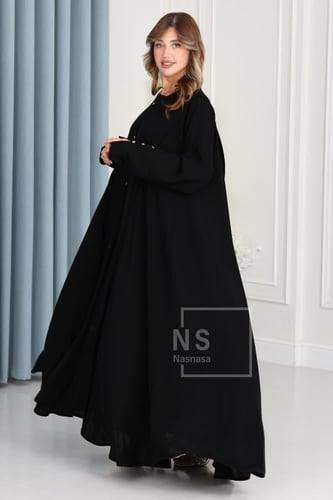 عباية السيراميك الدبل كلوش مع أزرار معدنية