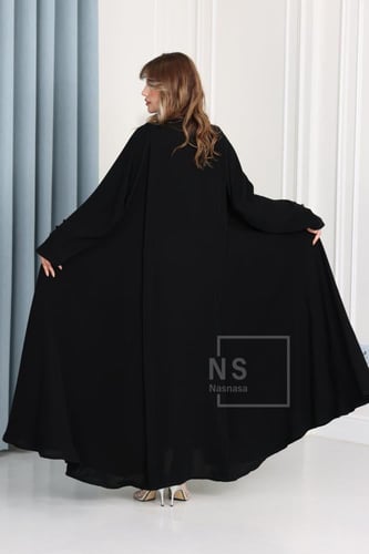 عباية السيراميك الدبل كلوش مع أزرار معدنية