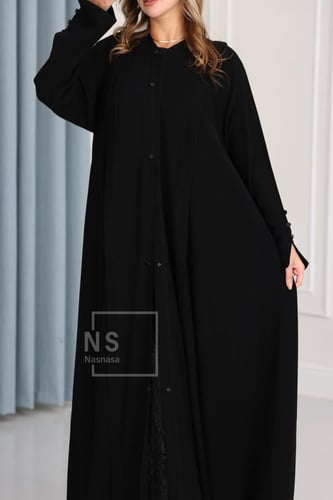 عباية السيراميك الدبل كلوش مع أزرار معدنية