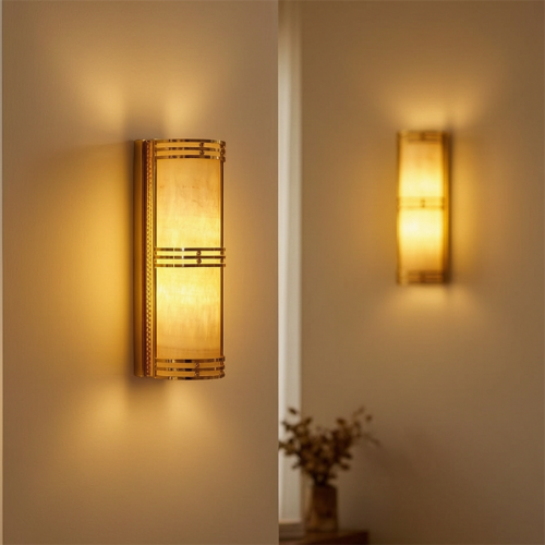 ابليك رخام جداري مودرن ذهبي بتصميم أنيق – 40×15 سم
