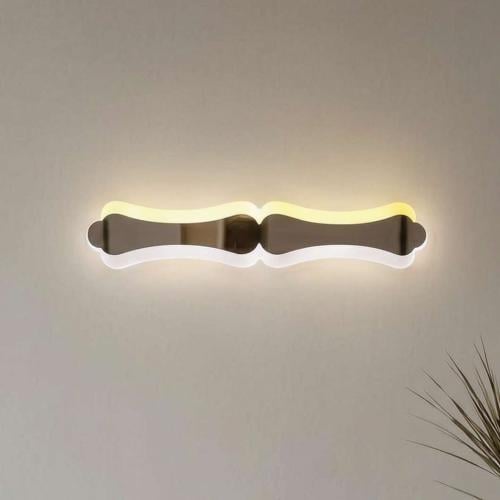 ابليك جداري LED فضي كروم بإضاءة مزدوجة (أصفر/أبيض) – طول 50 سم