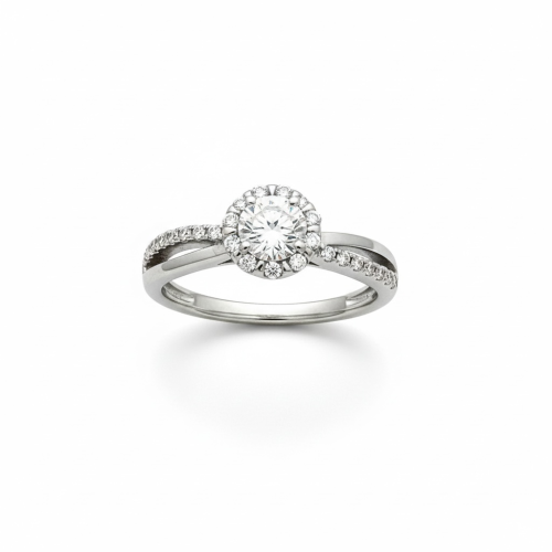 خاتم نسائي من الفضة الاسترليني عيار 925 مرصع بحجر...