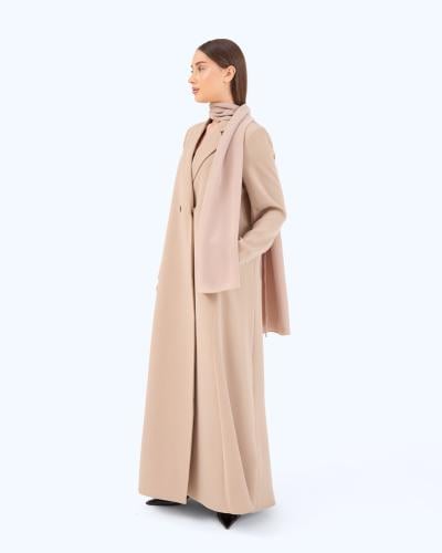 Beige Crepe Suit-inspired Abaya