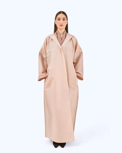 Golden Sand Taffeta Hoodie-inspired Abaya