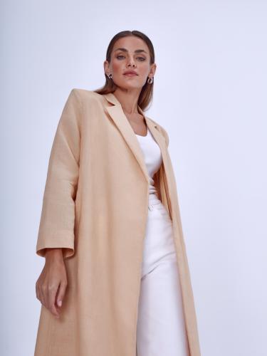 Beige Linen Suit-Inspired Abaya