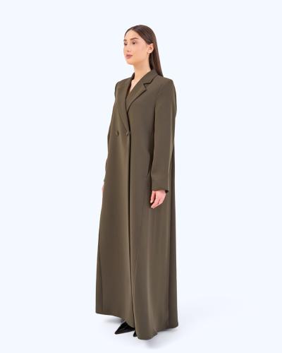 Olive Green Crepe Suit-inspired Abaya