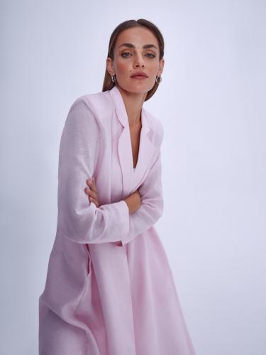 Pale Pink Linen Suit-Inspired Abaya