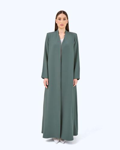 Olive Green Crepe High Neck Abaya