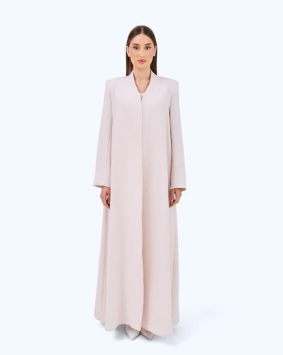 Off White Crepe High Neck Abaya