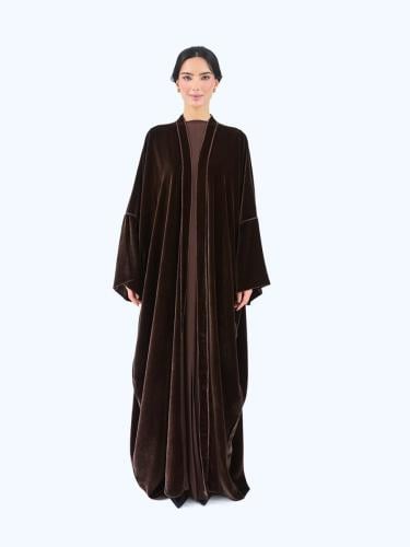Brown Velvet Bisht Abaya