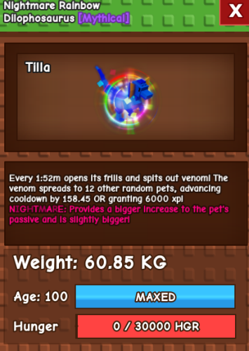 dilophosaurus RAINBOW NIGHT MARE