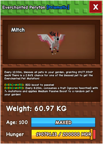 everchanted peryton 60.9kg