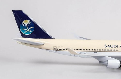 طائرة الخطوط السعودية 747 B الطول 48 سم ماددة الصن...
