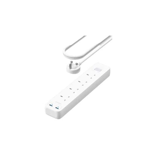 توصيلة انكر 4 منافذ طاقة مع منفذين USB-A أبيض