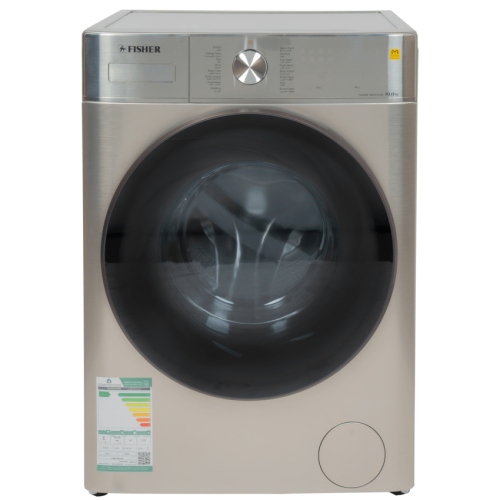 Fisher home automatic front washing machine 10 kg drying 75% - 1400 RPM silver - FAWMF-MBS10SN