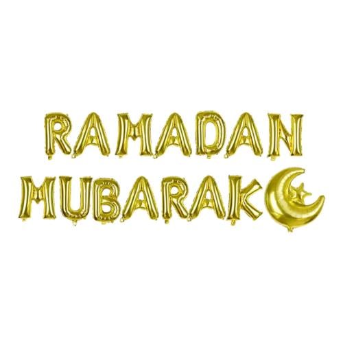 بنر بالون رمضان مبارك مع هلال رمضان