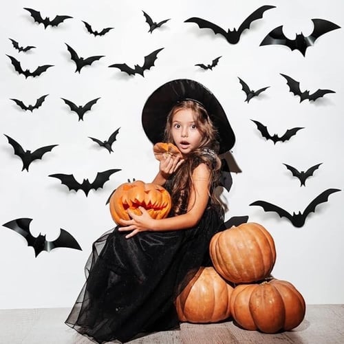 ديكور خفاش هالوين 3D للحفلة ( ١٣٩ ) قطعة متنوعة مع...