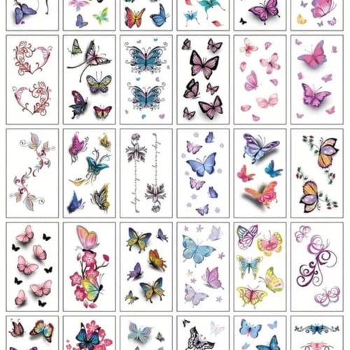 تاتو فراشات مؤقت أشكال متنوعة