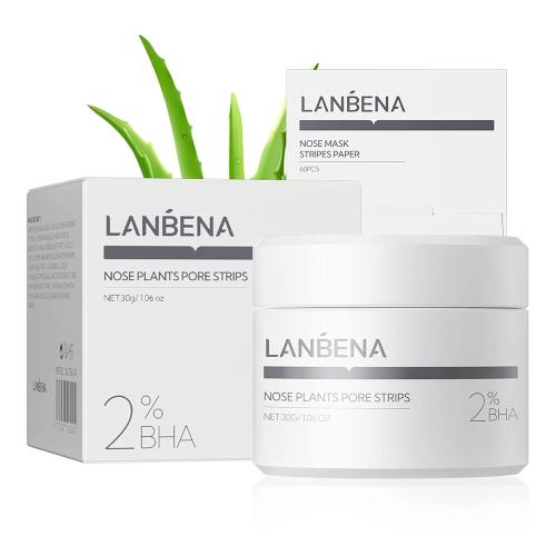 LANBENA شرائط إزالة الرؤوس السوداء للأنف 60 قطعة ل...