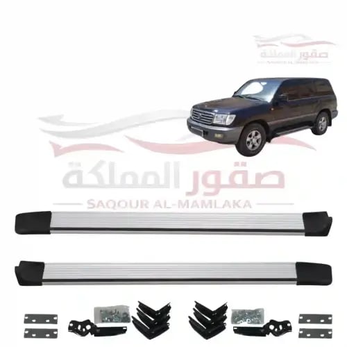 طقم دعسات جانبية لاندكروزر LC200 فضي وأسود مع حوام...